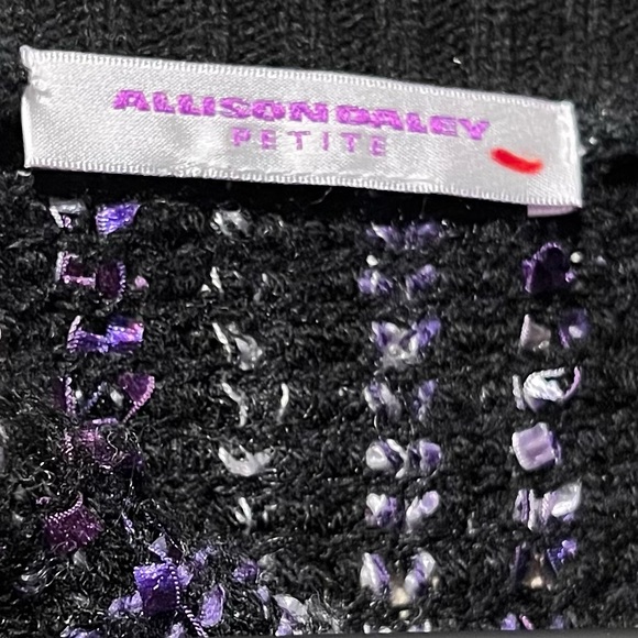 Allison Daley Petite Vintage L Purple, Black & Grey Tweed-like Zipper Jacket - Picture 5 of 8